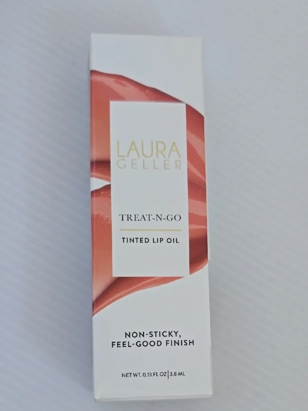 Laura Geller Treat-N-Go Tinted Nonstick Hydrating Lip Oil- Finish Line- NIB